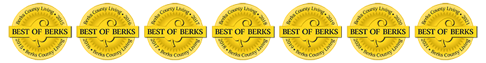 Best of Berks logos for years 2015 to 2021; Voted best LASIK Eye Surgery Practice in Berks County, Reading, Wyomissing, Pottsville, Pottstown and Lebanon, PA