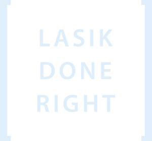 El ícono LASIK Done Right representa cirugía ocular láser segura, costo asequible de LASIK y los únicos especialistas capacitados en córnea en la región que realizan cirugía LASIK.