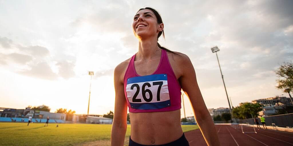 can-I-have-LASIK A young woman has just run in a race on a track without glasses or contacts.